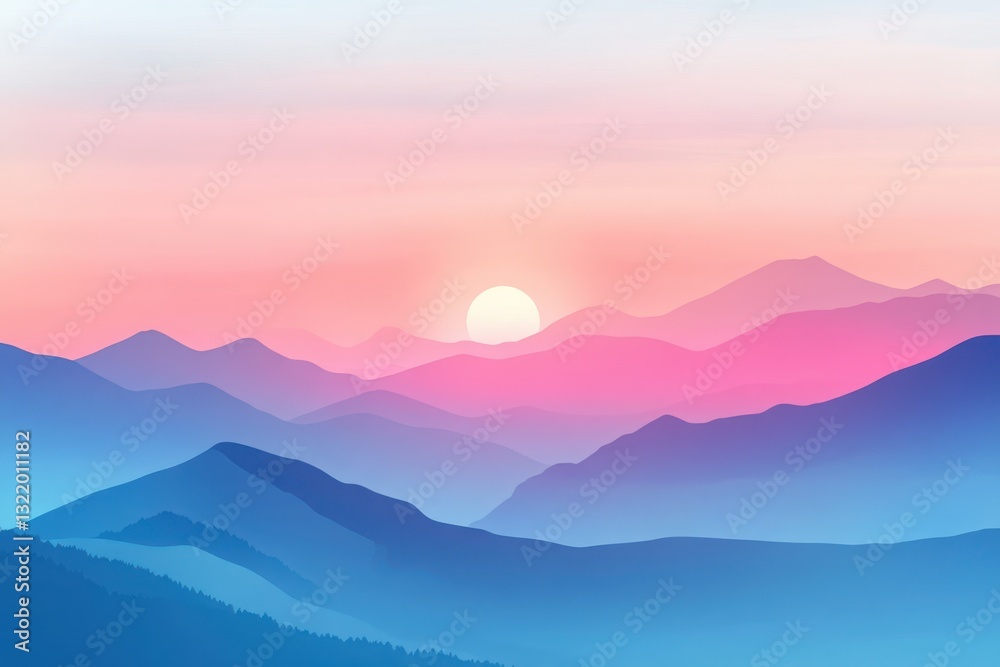 Blurred gradient background blue and pink sky sunset banner Blurred gradient background blue and pink sky sunset banner