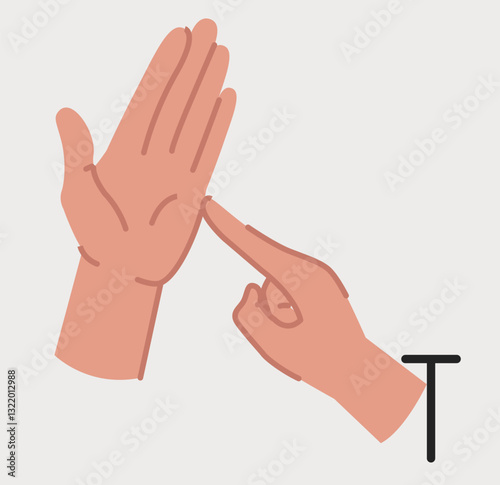 Palm reading hand gesture illustration. Vector illustration
