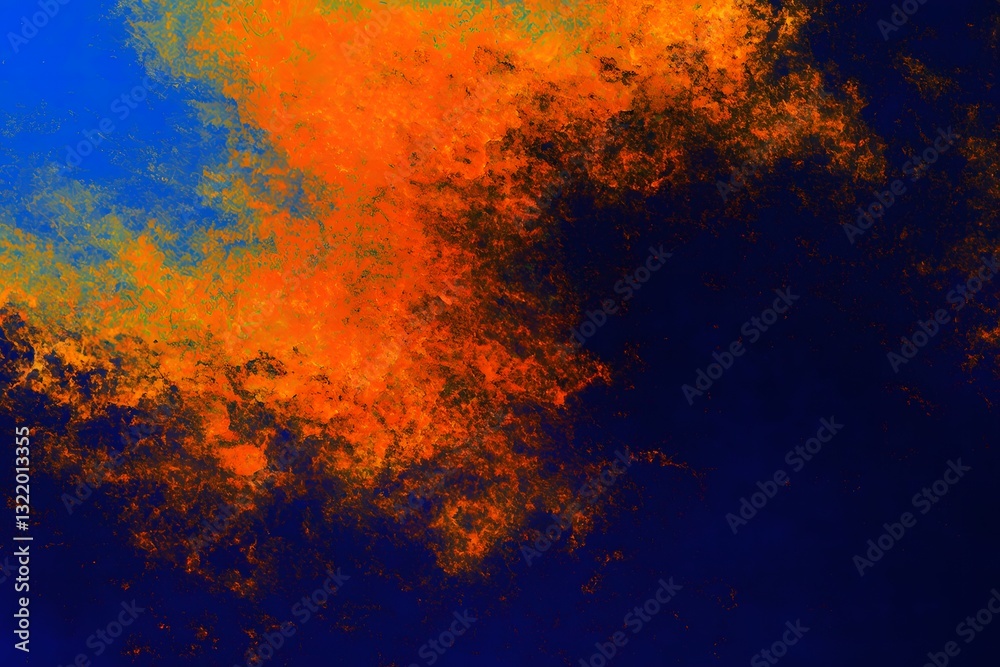 Fototapeta premium Dynamic interplay of bold colors creates a captivating abstract landscape with a glitch effect
