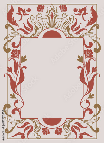 Ornate floral decorative frame. Vector illustration