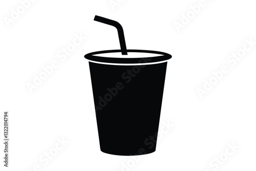 Coffee cup icon vector, Hot drink silhouette vector