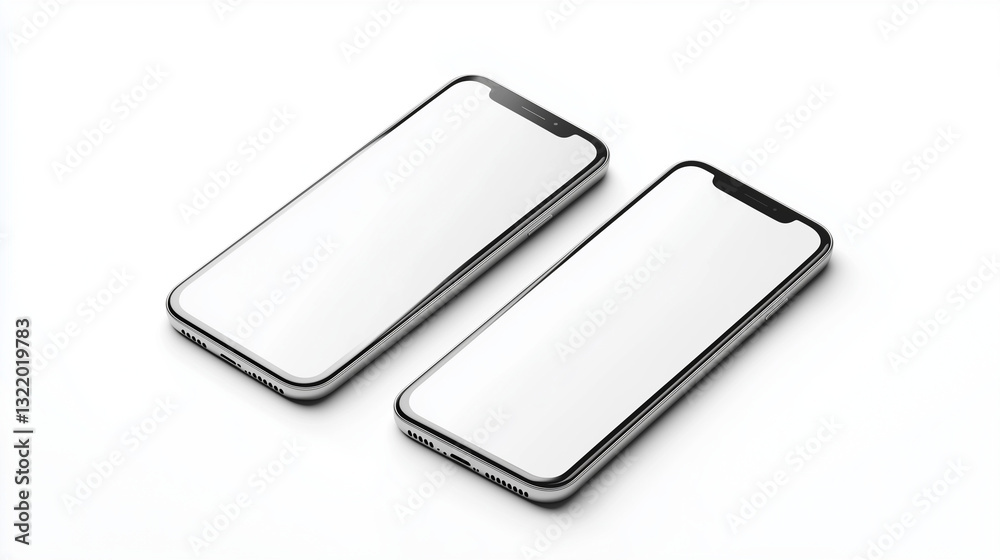 A smartphone with blank screens is isolated on a white background, ready for your design mockup.
A smartphone with blank screens is isolated on a white background, ready for your design mockup.