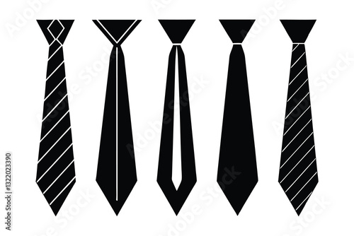 black tie on white background