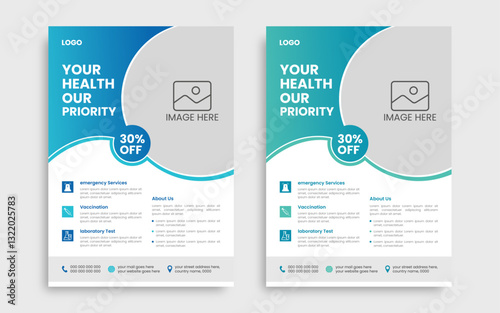 Modern medical corporate healthcare Flyer Template.