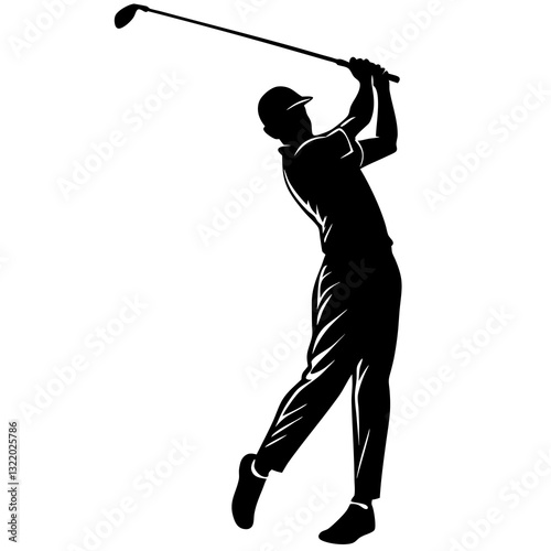 golf player silhouette vector