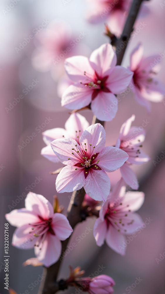 Experience the breathtaking beauty of nature with this stunning close-up shot of pastel-hued cherry blossoms in a serene orchard setting, perfect for Easter-themed projects. Experience the breathtaking beauty of nature with this stunning close-up shot of pastel-hued cherry blossoms in a serene orchard setting, perfect for Easter-themed projects.
