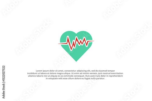 heart care ekg symbol rate logo
