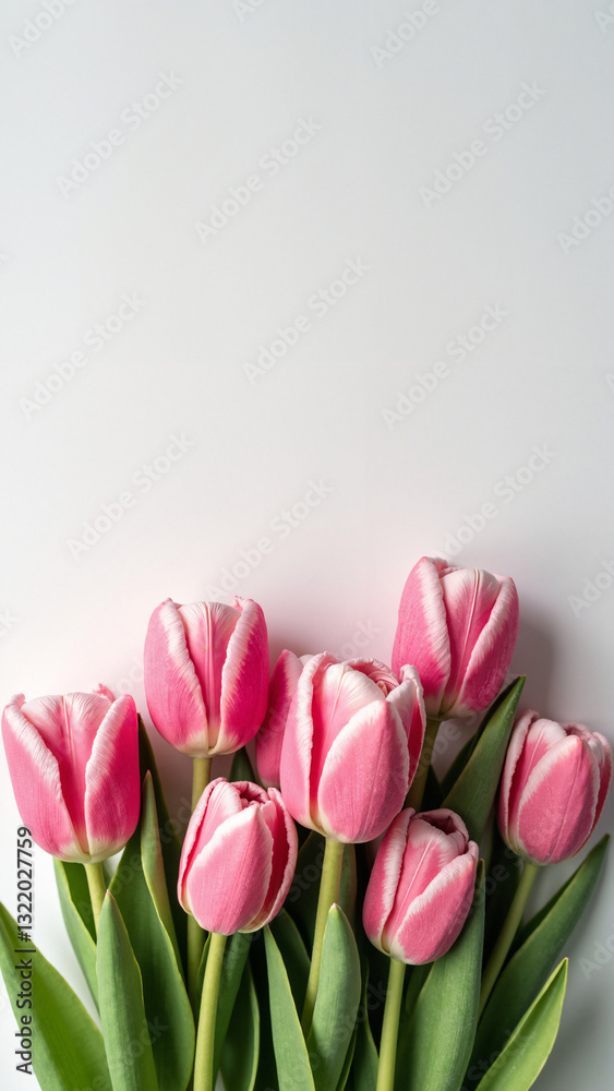 Vibrant Pink Tulips on White Background - Perfect for Spring Marketing, Easter Promotions, and Floral Decor Vibrant Pink Tulips on White Background - Perfect for Spring Marketing, Easter Promotions, and Floral Decor