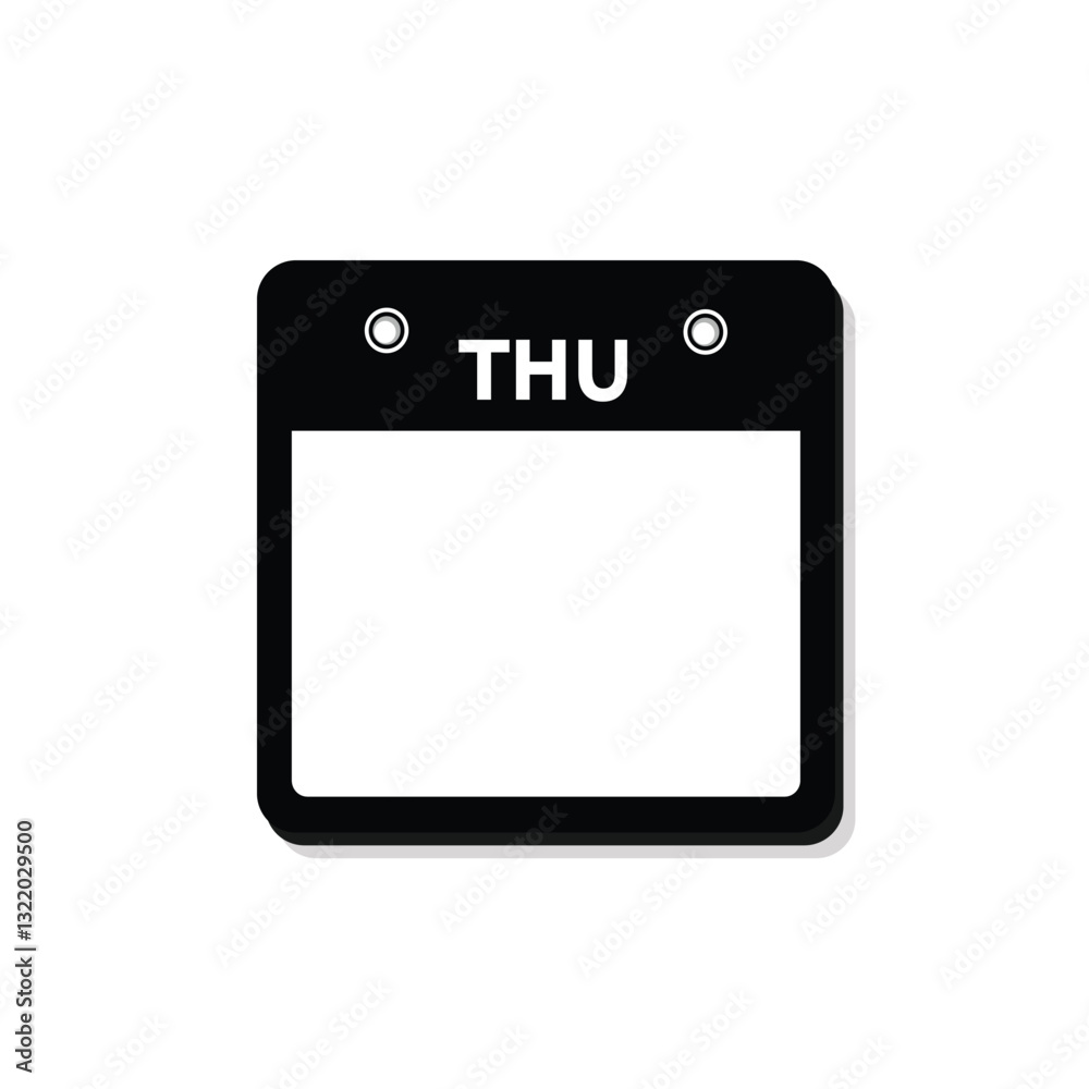 calender icon, thursday icon with white background calender icon, thursday icon with white background
