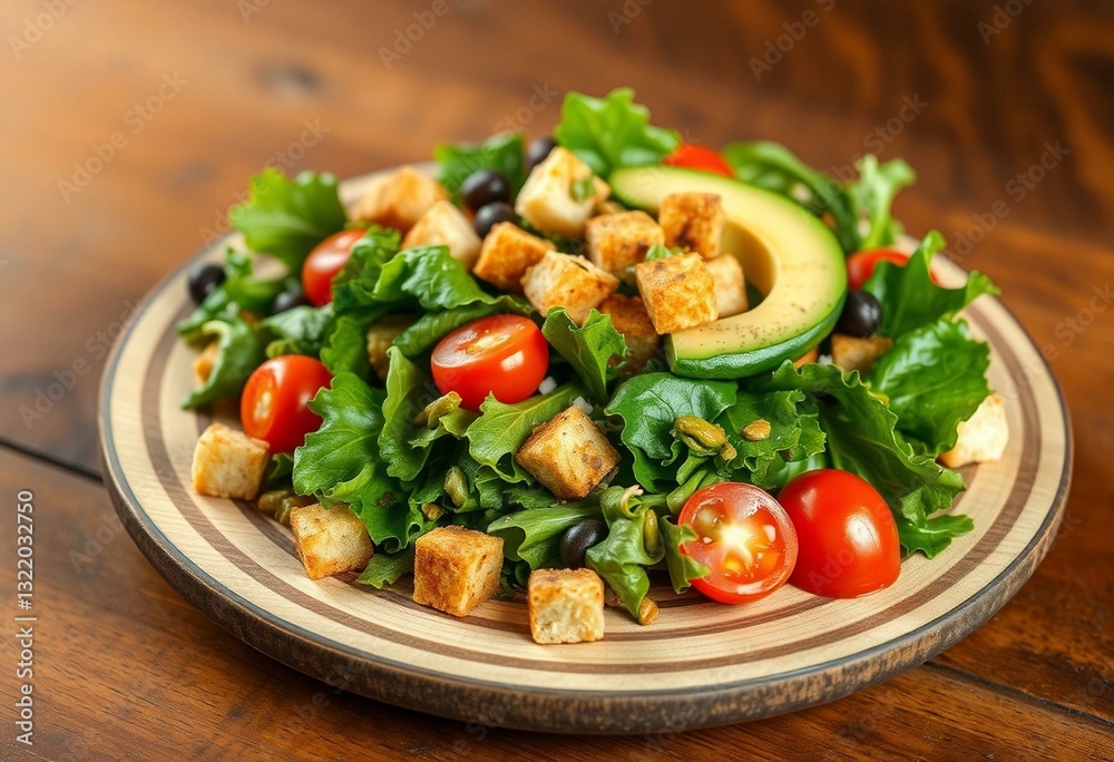 A vibrant salad with diverse textures and colors A vibrant salad with diverse textures and colors