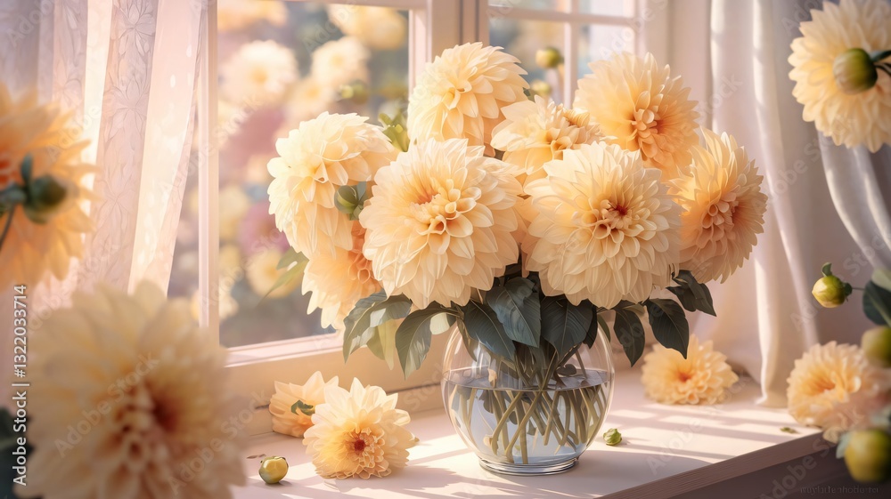 flowers in vase , AI Generated.