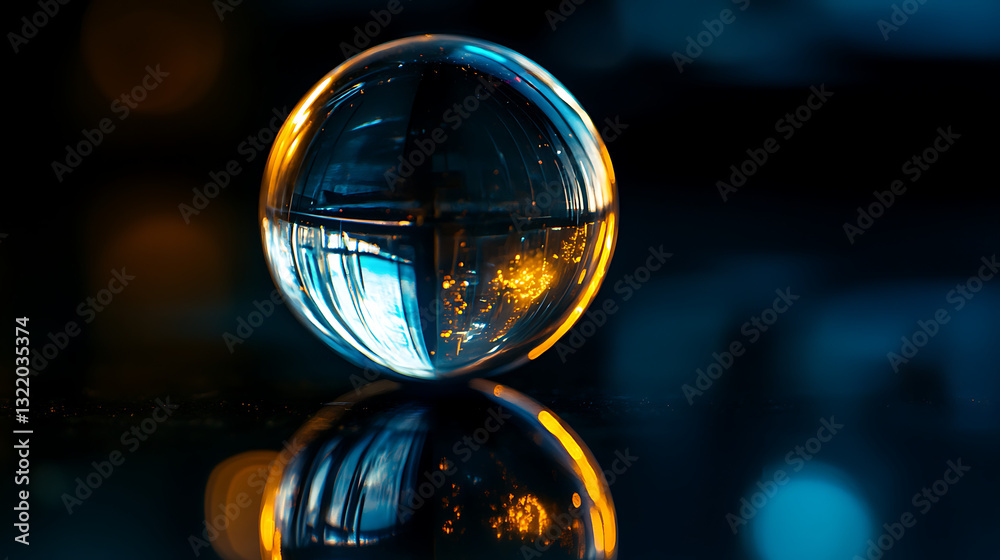 glass ball on a glass table glass ball on a glass table
