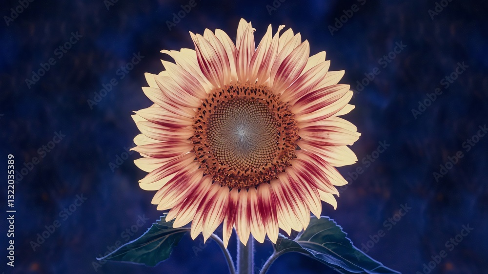 flower on blue background , AI Generated.