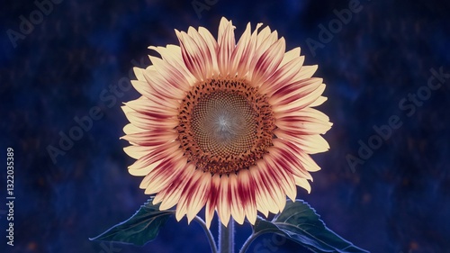 Obraz na płótnie flower on blue background , AI Generated. w salonie