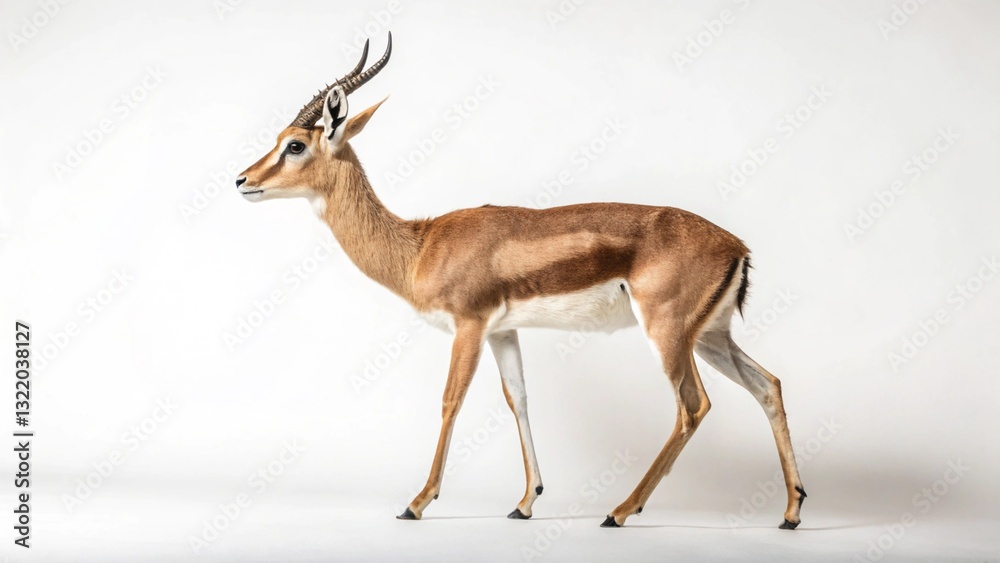 Obraz premium Gazelle in full view on white studio background