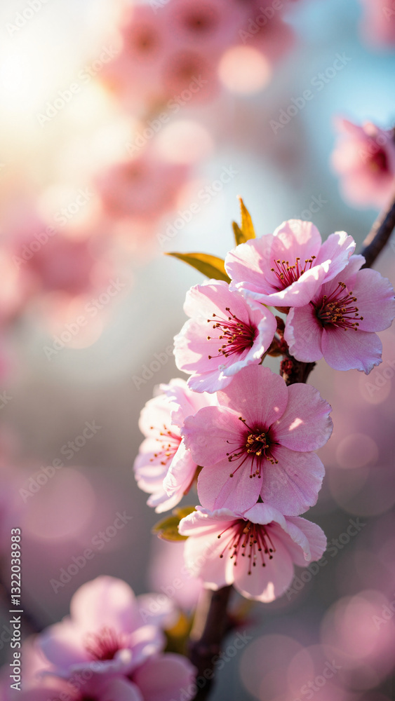 Capture the Essence of Spring and Easter with Vibrant Pink Cherry Blossom Flowers Against a Dreamy Bokeh Background for Marketing and Celebrations Capture the Essence of Spring and Easter with Vibrant Pink Cherry Blossom Flowers Against a Dreamy Bokeh Background for Marketing and Celebrations
