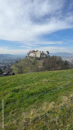 Lenzburg, Switzerland -  Lezburg castle located in kanton Aargau, Schweiz, medieval castle on a hill