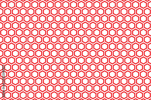 Hexagon geometric grid pattern isolated on transparent background, Abstract black honeycomb texture horizontal backdrop design, illustration png file