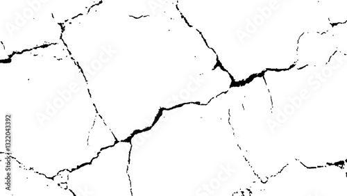 Cracks transparent background. Cracked white background wall crack texture distressed cracked surface grunge wall cracked pattern on white and transparent background.	