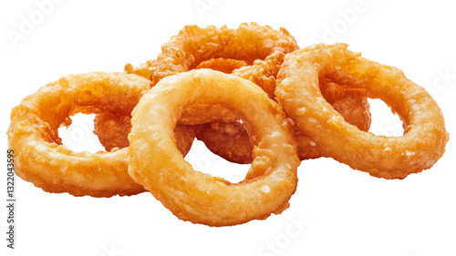 Delicious crispy onion rings with transparent background