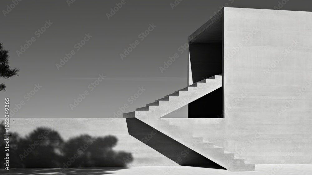 Fototapeta premium Elegant modern architecture a minimalist approach with clean lines and light shadow interplay