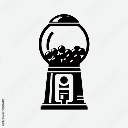Gumball Machine silhouette in black on a white background