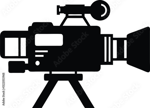 Video Camera black silhouette,Film Camera vector icon