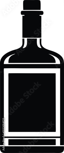 Whiskey silhouette,Beer bottle silhouette,Vodka Shot Icon illustration