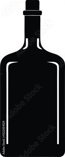 Whiskey silhouette,Beer bottle silhouette,Vodka Shot Icon illustration
