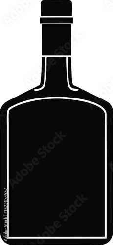 Whiskey silhouette,Beer bottle silhouette,Vodka Shot Icon illustration