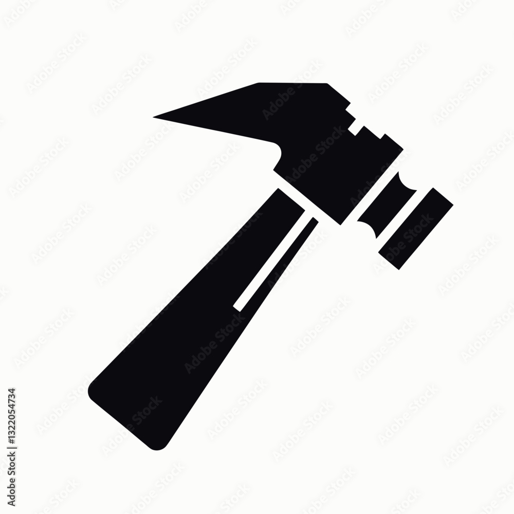 Hammer Head silhouette in black on a white background Hammer Head silhouette in black on a white background