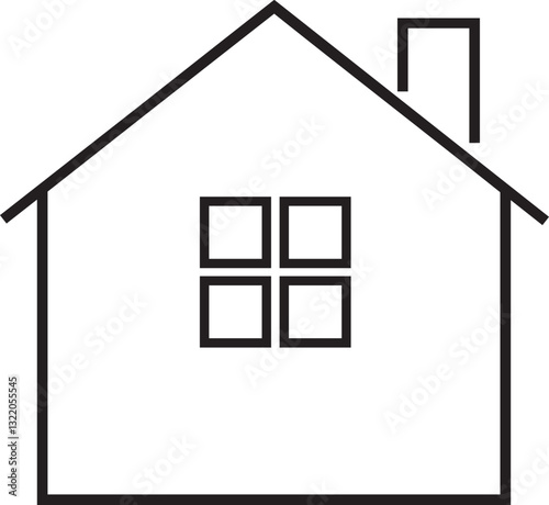 Web home line icon. Home page for apps and websites, house symbol isolated on transparent background. Main page, homepage, webpage, button. Vector illustration.