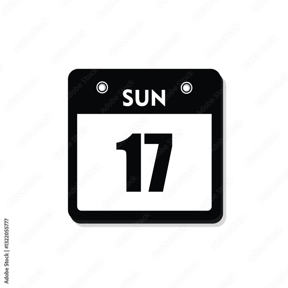 calender icon, 17 tuesday icon with white background calender icon, 17 tuesday icon with white background