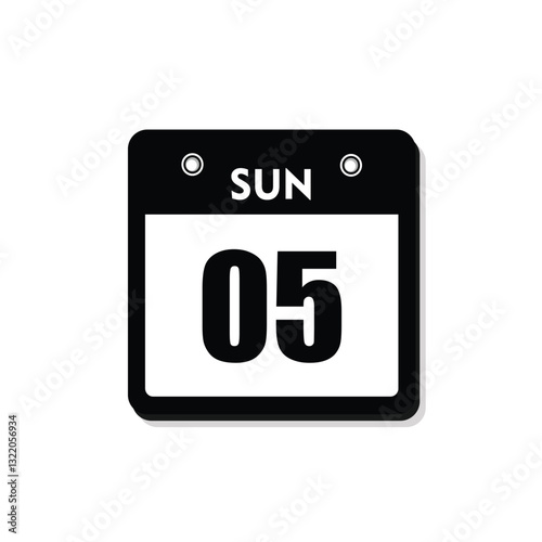 calender icon, 05 sunday icon with white background
