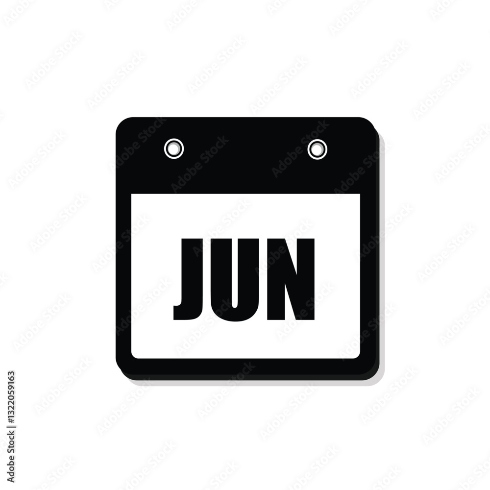 calender icon, june icon with white background calender icon, june icon with white background