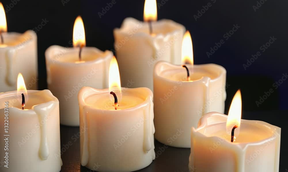Glowing Candles Flickering Warmly Creating Relaxing Ambiance for Comfort Moments Glowing Candles Flickering Warmly Creating Relaxing Ambiance for Comfort Moments