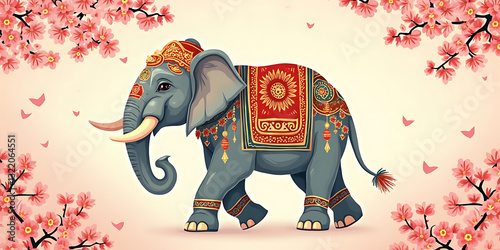 Colorful Decorated Elephant Art Collection 