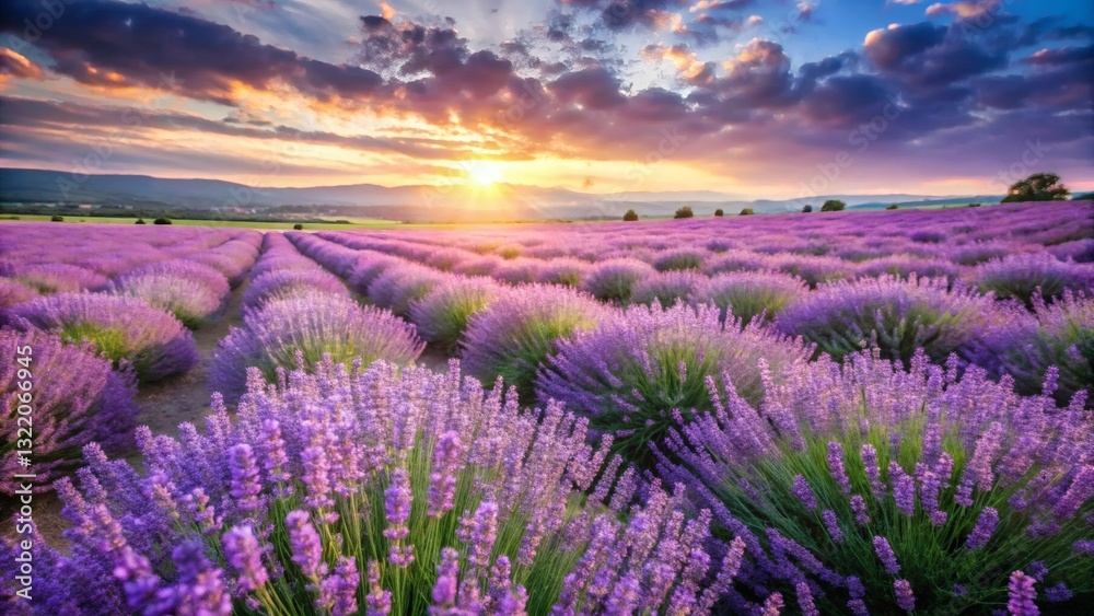 Obraz premium Lavender Field Sunset