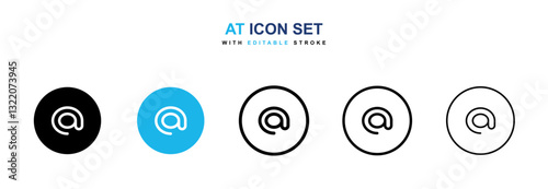 At icons vector collection in black and blue colors on white background