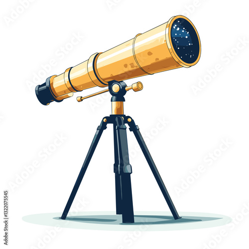 Astronomy telescope flat clipart illustration of astronomy mirror telescop vector icon isolated on white background