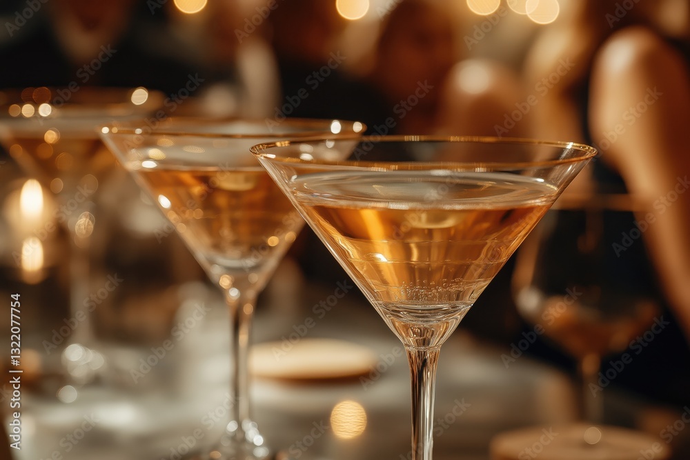 custom made wallpaper toronto digital1970s cocktail party with gold-rimmed martinis, vintage attire, and chic atmosphere