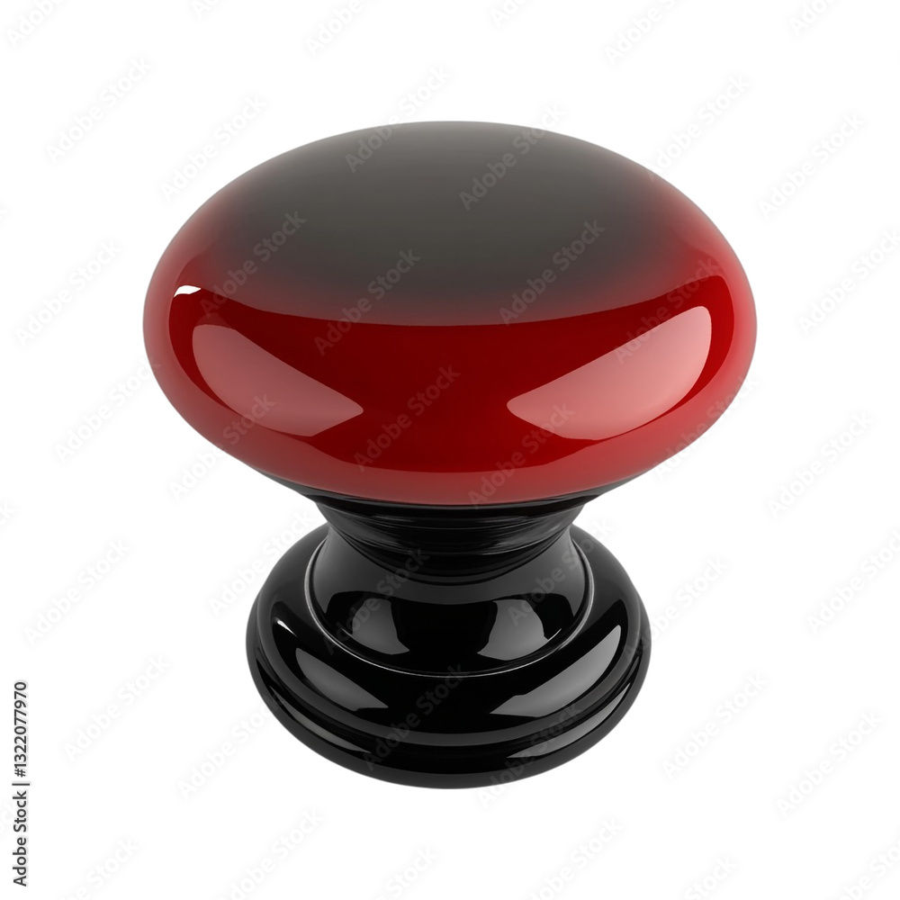 Elegant red and black glossy knob design a stylish statement piece Elegant red and black glossy knob design a stylish statement piece