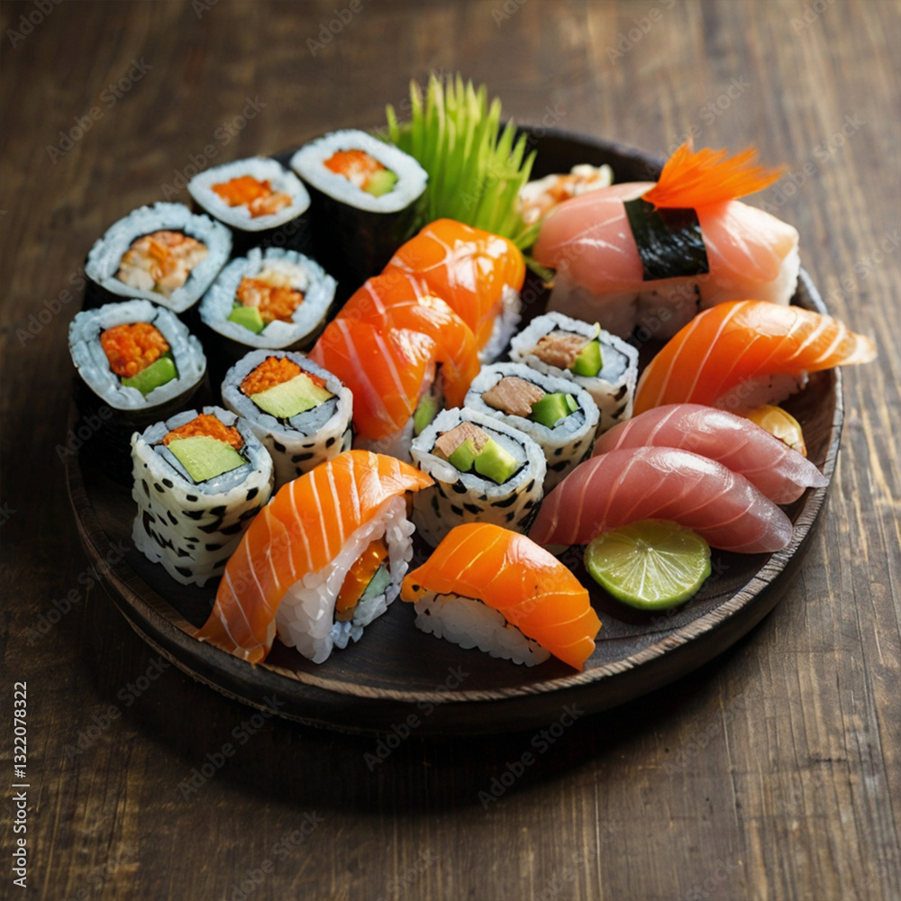 Premium Japanese Sushi Platter with Fresh Ingredients Premium Japanese Sushi Platter with Fresh Ingredients