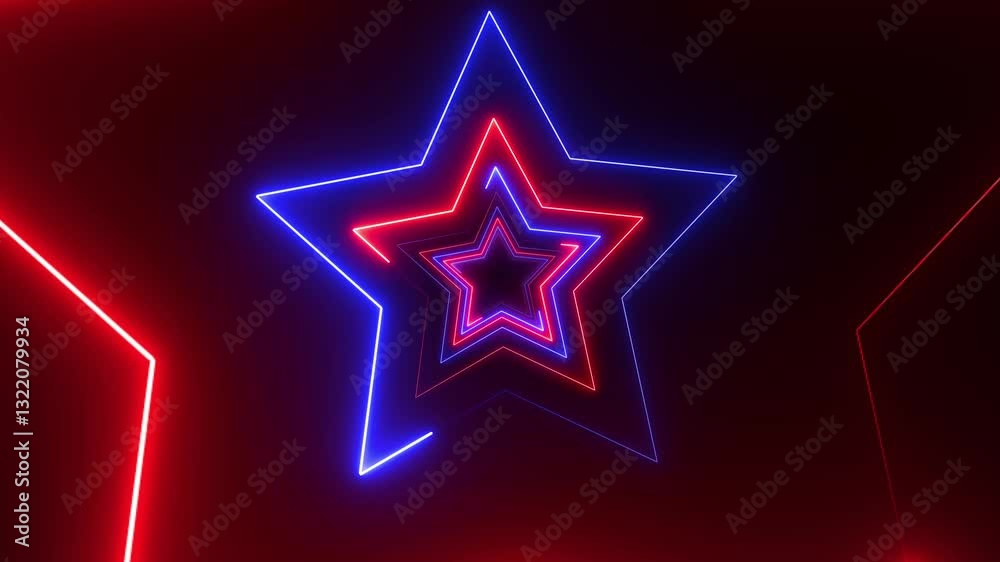 Tunnel with disco style stars, VJ Loop Glowing Disco Tunnel, Neon Star Tunnel animation. Abstract background with neon stars animation. Tunnel with disco style stars, VJ Loop Glowing Disco Tunnel, Neon Star Tunnel animation. Abstract background with neon stars animation.