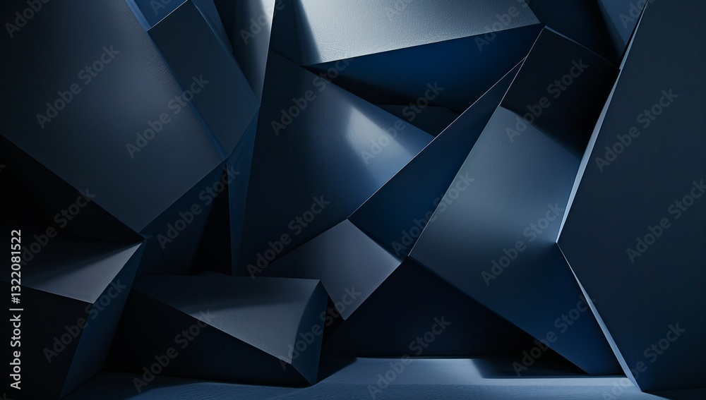 Overlapping folded geometric shapes in dark abstract style Overlapping folded geometric shapes in dark abstract style