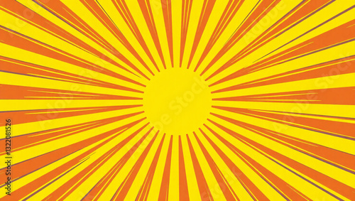 Stylized Radiant Sunburst Design – Vibrant Yellow and Orange Rays