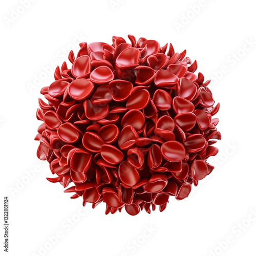 A vibrant red sphere of petals a captivating abstract art piece