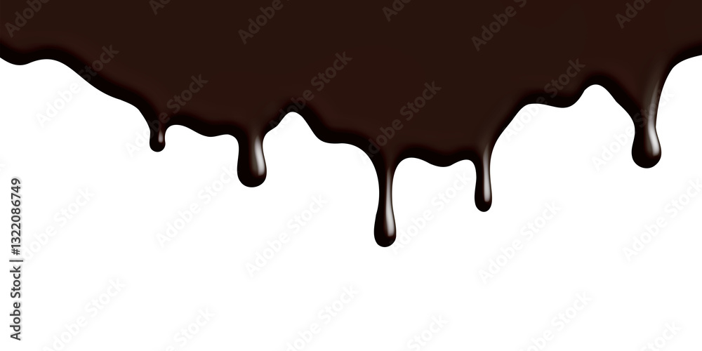 Stylized dripping chocolate over transparent background Stylized dripping chocolate over transparent background