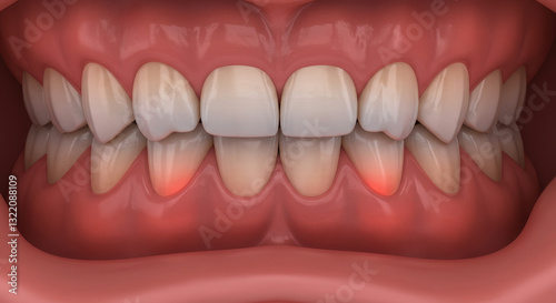 Gingivitis: Inflamed Gums & Teeth, Causes, Symptoms & Treatment. Fight Gum Disease & Maintain Healthy Teeth. Dental Care Concept.