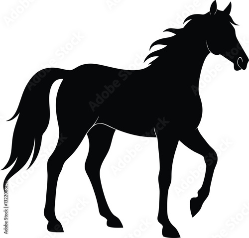 Morgan Horse Silhouette, Horse Silhouette Icon Vector